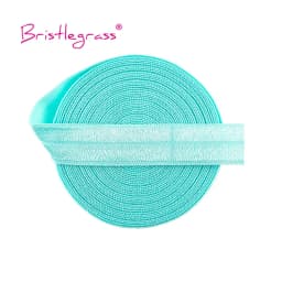 BRISTLEGRASS 2 5 10 Yard 5/8" 15mm Solid Shiny Fold Over Elastic FOE Spandex Satin Band Tape Hair Tie Headband Dress Sewing Trim