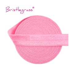 BRISTLEGRASS 2 5 10 Yard 5/8" 15mm Solid Shiny Fold Over Elastic FOE Spandex Satin Band Tape Hair Tie Headband Dress Sewing Trim