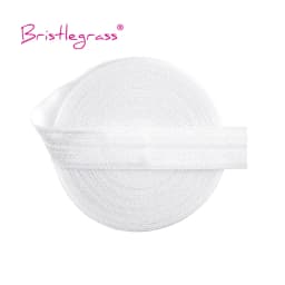 BRISTLEGRASS 2 5 10 Yard 5/8" 15mm Solid Shiny Fold Over Elastic FOE Spandex Satin Band Tape Hair Tie Headband Dress Sewing Trim