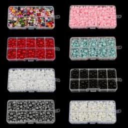 350Pcs 4mm-10mm Mixed Round Imitation ABS Pearl Beads Solid Color Loose Garment Beads for Clothing Decoration,Not Include Boxes