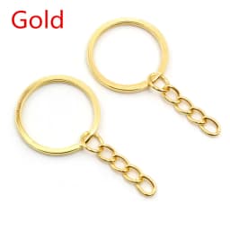 20 pcs/lot Key Ring Key Chain 6 Colors Plated 50mm Long Round Split Keychain Keyrings Wholesale