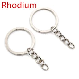 20 pcs/lot Key Ring Key Chain 6 Colors Plated 50mm Long Round Split Keychain Keyrings Wholesale
