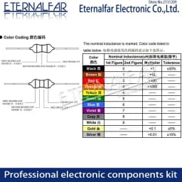0307 1/4W 0410 1/2W 0510 1W Color Ring Inductors DIP Inductance 0.22uH 10mH 1 2.2UH 3.3 4.7UH 10 22 33UH 47 68 100 220 330 UH MH