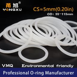 Thickness CS3/3.5/5mm White VMQ O-ring Cross Section Silicon Rubber Sealing Gasket Rubber Washer Wholesale in Specifications
