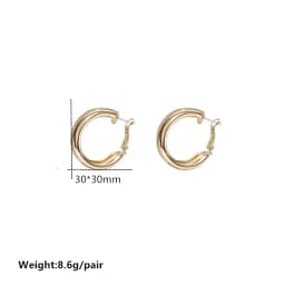 Minimalist Brand Hoop Circle Earring Woman 2022 New Vintage Gold Color korean Scrub Statement Big Earrings Accessories brincos
