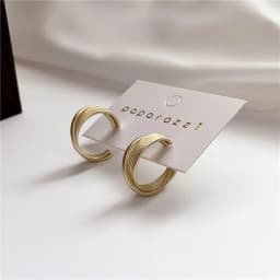 Minimalist Brand Hoop Circle Earring Woman 2022 New Vintage Gold Color korean Scrub Statement Big Earrings Accessories brincos