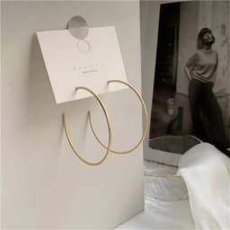 Minimalist Brand Hoop Circle Earring Woman 2022 New Vintage Gold Color korean Scrub Statement Big Earrings Accessories brincos