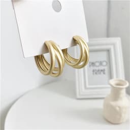 Minimalist Brand Hoop Circle Earring Woman 2022 New Vintage Gold Color korean Scrub Statement Big Earrings Accessories brincos