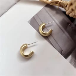 Minimalist Brand Hoop Circle Earring Woman 2022 New Vintage Gold Color korean Scrub Statement Big Earrings Accessories brincos
