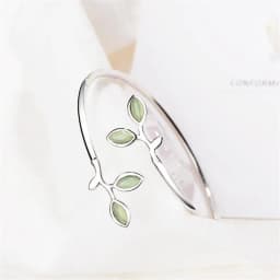 New Beautiful Sprout Exquisite Korean Style Fashion 925 Sterling Silver Jewelry Bracelets Literary Leaves Crystal Bangles SL028
