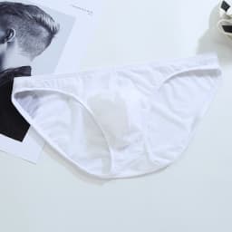 Men's Briefs Soft Breathable Silk Sexy Underwear Men's Hot Hips Up Transparent Jockstrap Sexy Colorful Undies Cueca