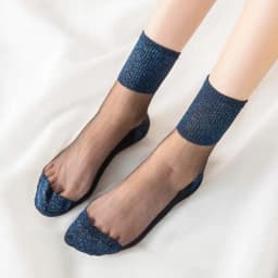 Summer Fashion Women Ultrathin Transparent Socks Glitter Crystal Glass Silk Socks Beautiful Lace Shiny Elastic Short Socks Meias
