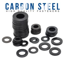 1/100pcs Black Flat Washer M2 M2.5 M3 M4 M5 M6 M8 M10 M12 M14 M16 M18 M20 M22 M27 M30 M33 M36 Carbon Steel Plain Washers Gaskets