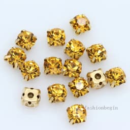 100p 3mm color Sew on crystal glass Diamante Rhinestone jewels Gold Cup Claw Montees 4hole Sewing Stone Beads DIY craft clothes