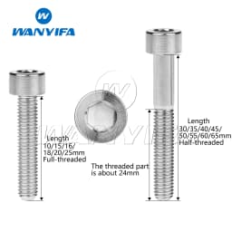 Wanyifa Titanium Ti Bolts M6 x 10 15 16 18 20 25 30 35 40 45 50 55 60 65mm Screw for Bicycle Headset Brake