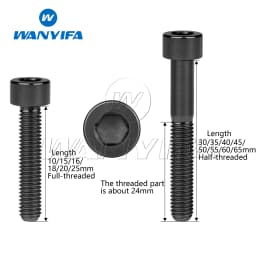 Wanyifa Titanium Ti Bolts M6 x 10 15 16 18 20 25 30 35 40 45 50 55 60 65mm Screw for Bicycle Headset Brake
