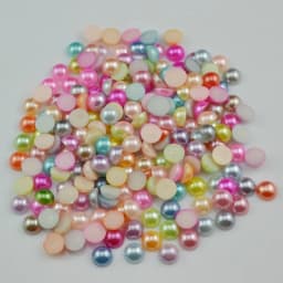 3/4/5/6/7/8/10mm 100-1000pcs/Bag Ivory/White Multicolor ABS Imitation Pearl Half Round Flatback For DIY Jewelry Findings Making