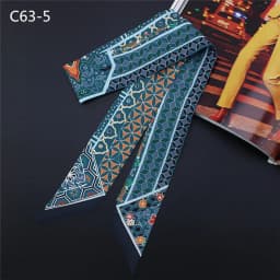 New Geometric Floral Print Silk Scarf Women Luxury Brand Scarf Bag Ribbons Fashion Head Scarf Small Long Skinny Scarves