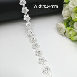 1 yard Rhinestone Chain Pearl Crystal Chain Sew On Trims Wedding Dress Costume Applique #ZL01-25