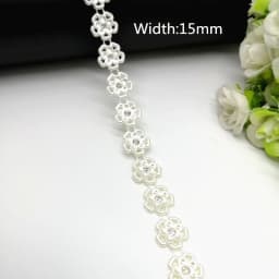 1 yard Rhinestone Chain Pearl Crystal Chain Sew On Trims Wedding Dress Costume Applique #ZL01-25