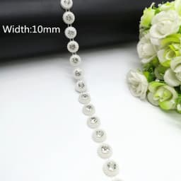 1 yard Rhinestone Chain Pearl Crystal Chain Sew On Trims Wedding Dress Costume Applique #ZL01-25