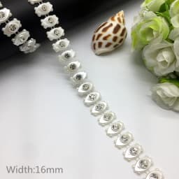 1 yard Rhinestone Chain Pearl Crystal Chain Sew On Trims Wedding Dress Costume Applique #ZL01-25