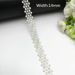 1 yard Rhinestone Chain Pearl Crystal Chain Sew On Trims Wedding Dress Costume Applique #ZL01-25