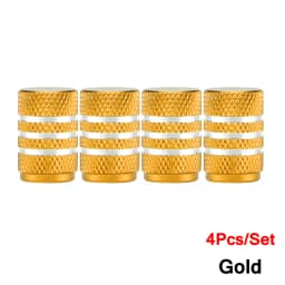 DSYCAR 4Pcs Silver Car Tire Valve Stems Cap Knurling Style Tire Valve Cap Aluminum Tire Wheel Stem Air Valve Cap for US Schrader
