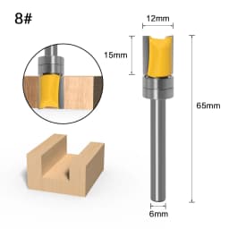 1PC 6mm Shank Template Trim Hinge Mortising Router Bit Straight End Mill Trimmer Cleaning Flush Trim Tenon Cutter for Woodworkin