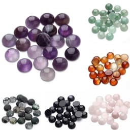 Louleur Purple Amethysts Natural Stone Cabochon Beads Round Round Onyx Cabochons Loose Beads Cabochon Cameo DIY Rings Necklace