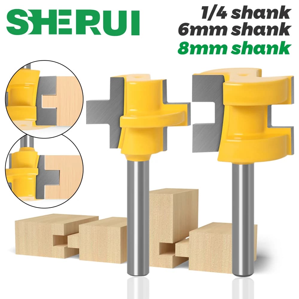 2pcs Mini Tongue & Groove Router Bit Set - 1/4' Shank Line Knife Woodworking Tenon Cutter for Woodworking Tools