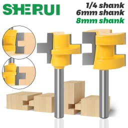 2pcs Mini Tongue & Groove Router Bit Set - 1/4' Shank Line Knife Woodworking Tenon Cutter for Woodworking Tools