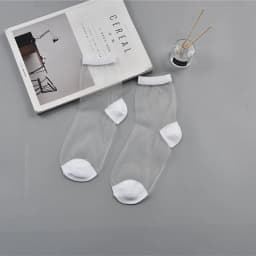 Sexy Lace Mesh silk Fishnet Socks Fiber Transparent Stretch Elasticity Ankle Net Yarn Thin Women Cool Socks 1pair=2pcs ws403