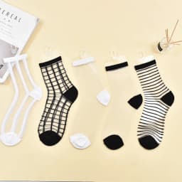 Sexy Lace Mesh silk Fishnet Socks Fiber Transparent Stretch Elasticity Ankle Net Yarn Thin Women Cool Socks 1pair=2pcs ws403