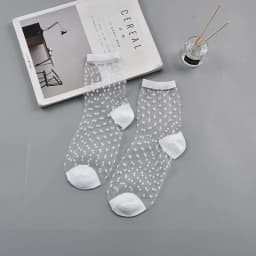 Sexy Lace Mesh silk Fishnet Socks Fiber Transparent Stretch Elasticity Ankle Net Yarn Thin Women Cool Socks 1pair=2pcs ws403