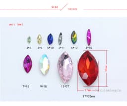 All-size 24-color horse eye Glass Crystal pointed back Rhinestones foiled fancy stons for shoes garment Headdress jewelry making