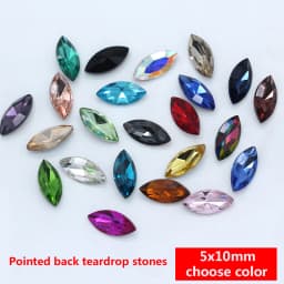 All-size 24-color horse eye Glass Crystal pointed back Rhinestones foiled fancy stons for shoes garment Headdress jewelry making