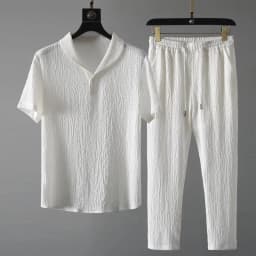 (Shirt + trousers)2026 summer men fashion classic shirt men's business casual fashion shirts men A set of clothes size M-4XL