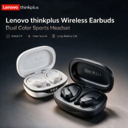 Lenovo LP75 Sports Wireless Earphones with Mics,Button Control, LED Power Display,Hifi Stereo Sound Bluetooth 5.3 TWS Headphones