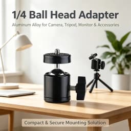 Aluminum Alloy 360° Rotatable Mini Ball Head with 1/4" Screw for DSLR Camera Tripod Phone Mount Vlog Photography
