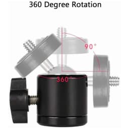Aluminum Alloy 360° Rotatable Mini Ball Head with 1/4" Screw for DSLR Camera Tripod Phone Mount Vlog Photography