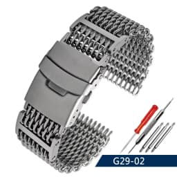 20/22/24mm Steel Dive Shark Mesh for Milanese Watch Bracelet Strap Band Weaving Double Snap Strap for Breitling Omega