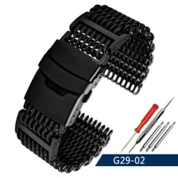 20/22/24mm Steel Dive Shark Mesh for Milanese Watch Bracelet Strap Band Weaving Double Snap Strap for Breitling Omega
