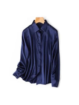 SuyaDream Woman Solid Shirts 93%Real Silk 7%Spandex Long Sleeves Chic Blouses, 2025 Spring Autumn Office Lady Top