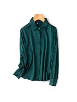 SuyaDream Woman Solid Shirts 93%Real Silk 7%Spandex Long Sleeves Chic Blouses, 2025 Spring Autumn Office Lady Top