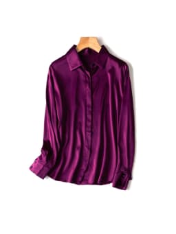 SuyaDream Woman Solid Shirts 93%Real Silk 7%Spandex Long Sleeves Chic Blouses, 2025 Spring Autumn Office Lady Top