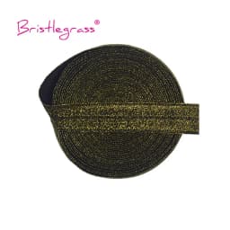 BRISTLEGRASS 2 5 10 Yard 5/8" 15mm Silver Glitter FOE Fold Over Elastics Spandex Bands Tapes Hair Tie Headband Dress Sewing Trim