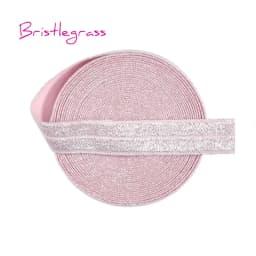 BRISTLEGRASS 2 5 10 Yard 5/8" 15mm Silver Glitter FOE Fold Over Elastics Spandex Bands Tapes Hair Tie Headband Dress Sewing Trim