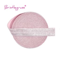 BRISTLEGRASS 2 5 10 Yard 5/8" 15mm Silver Glitter FOE Fold Over Elastics Spandex Bands Tapes Hair Tie Headband Dress Sewing Trim