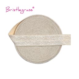 BRISTLEGRASS 2 5 10 Yard 5/8" 15mm Silver Glitter FOE Fold Over Elastics Spandex Bands Tapes Hair Tie Headband Dress Sewing Trim